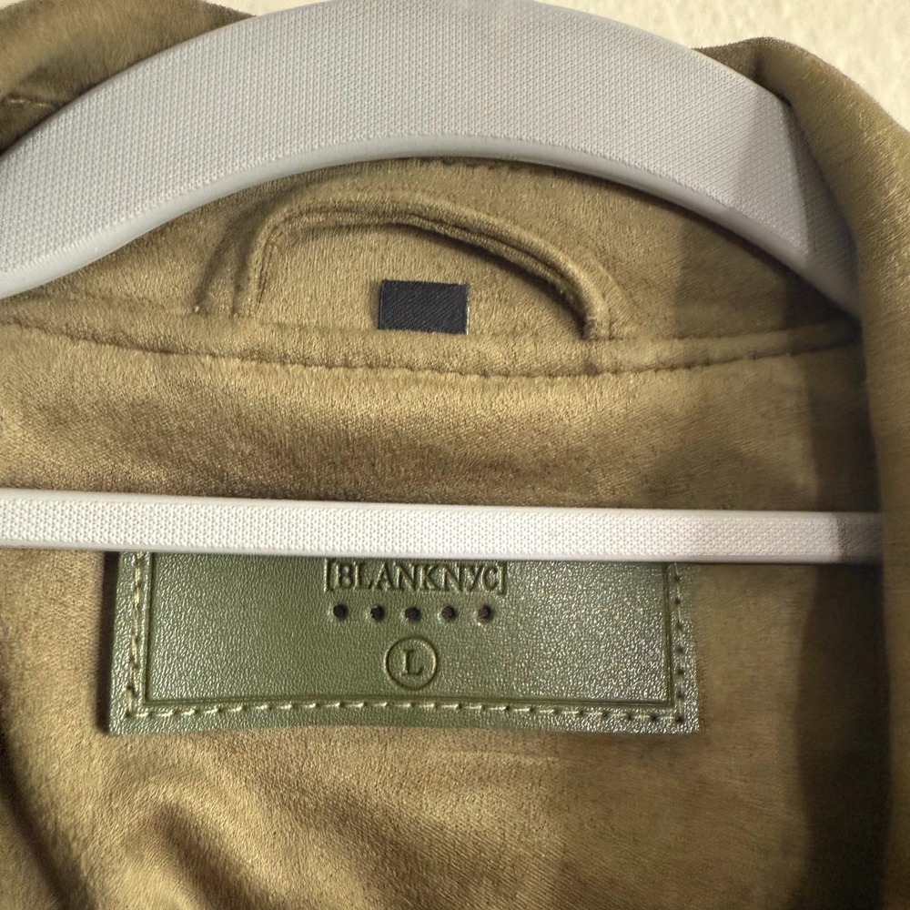 BLANKNYC Moto Jacket Women's Large Smokey Sage Asymmetrical Zip Retro Biker‎ - Picture 3 of 13